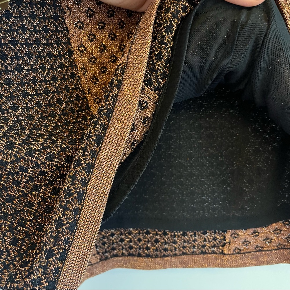 Rag & Bone - Amanda Metallic Crewneck Sweater - copper/brown/black - size M - Picture 6 of 9